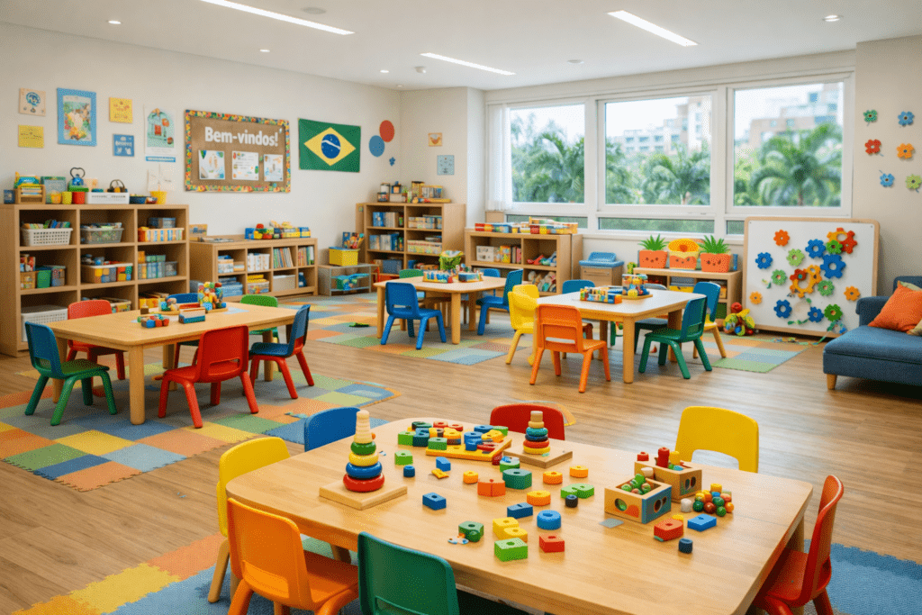 estrutura moderna de creche infantil